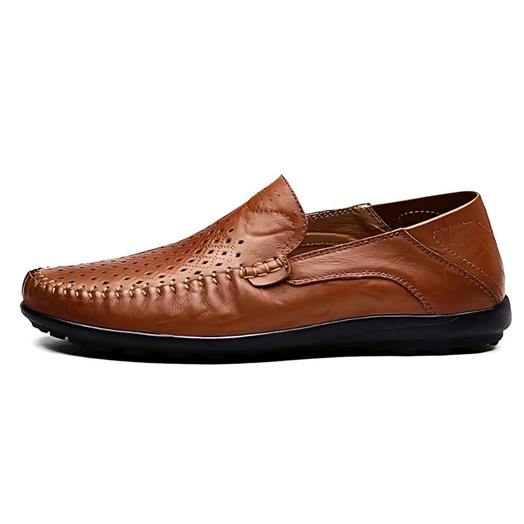 Mocassins homme à enfiler perforées