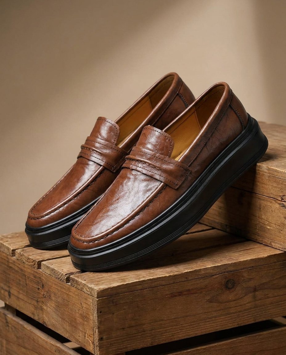 Mocassins homme à plateforme légère