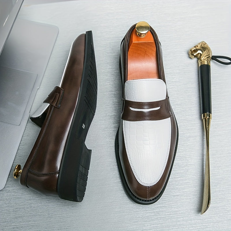 Mocassins homme bicolores texturés