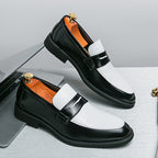 Mocassins homme bicolores texturés