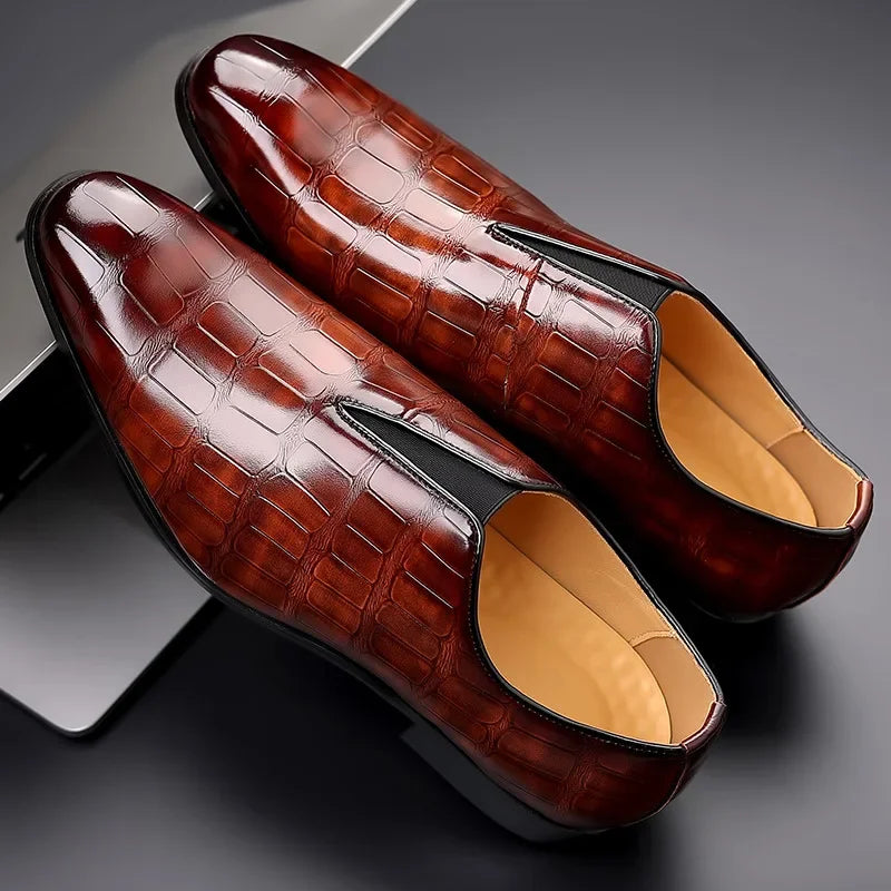 Chaussures habillées homme effet croco
