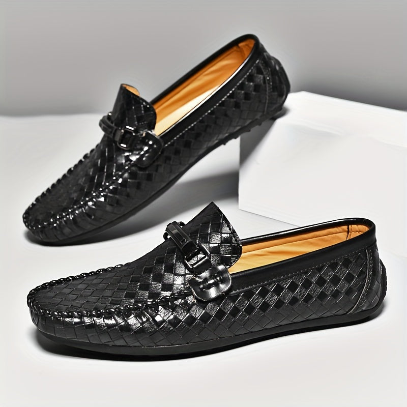Mocassins homme effet tressé à boucle