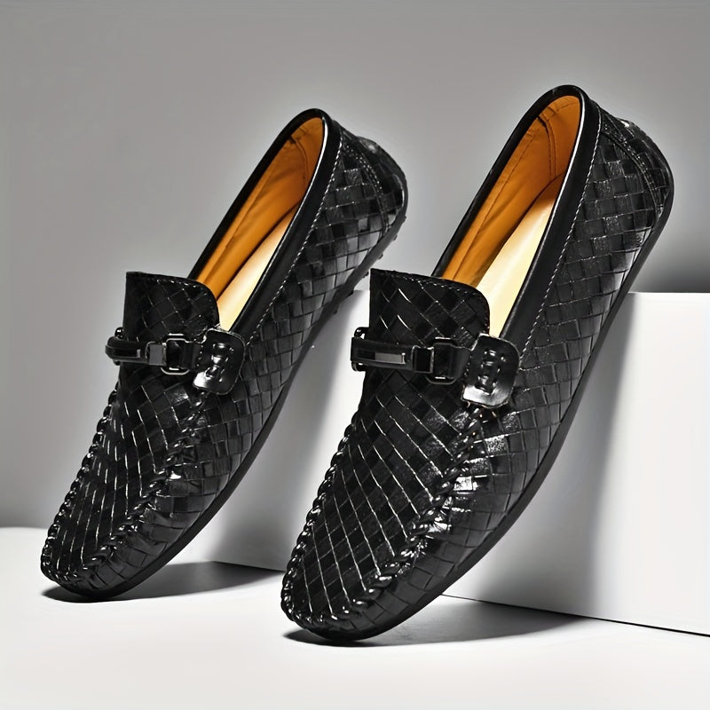 Mocassins homme effet tressé à boucle