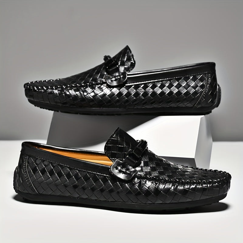 Mocassins homme effet tressé à boucle