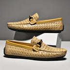 Mocassins homme effet tressé à boucle
