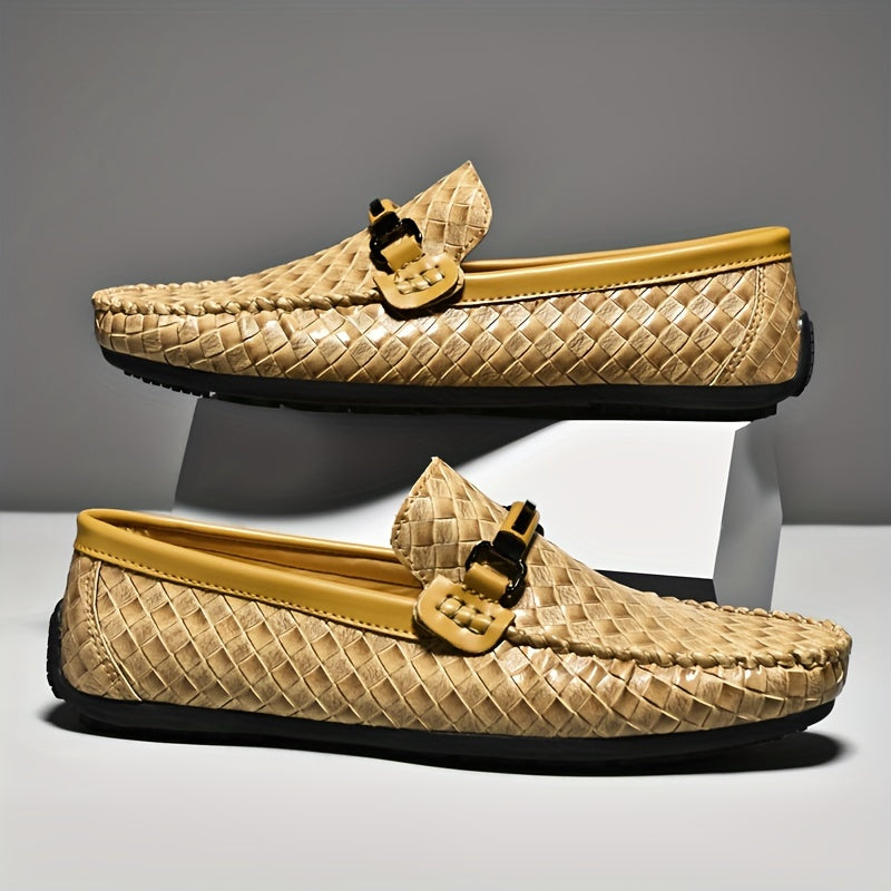 Mocassins homme effet tressé à boucle