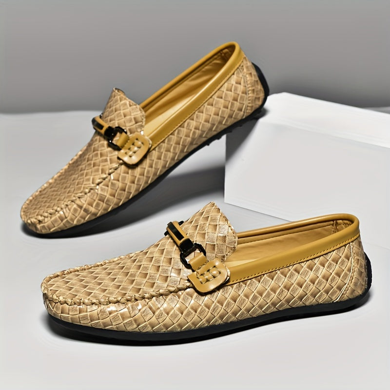 Mocassins homme effet tressé à boucle