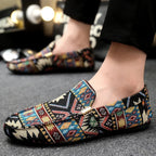 Mocassins homme motifs tissés