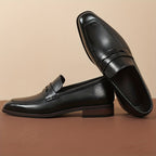 Mocassins penny homme à bout allongé