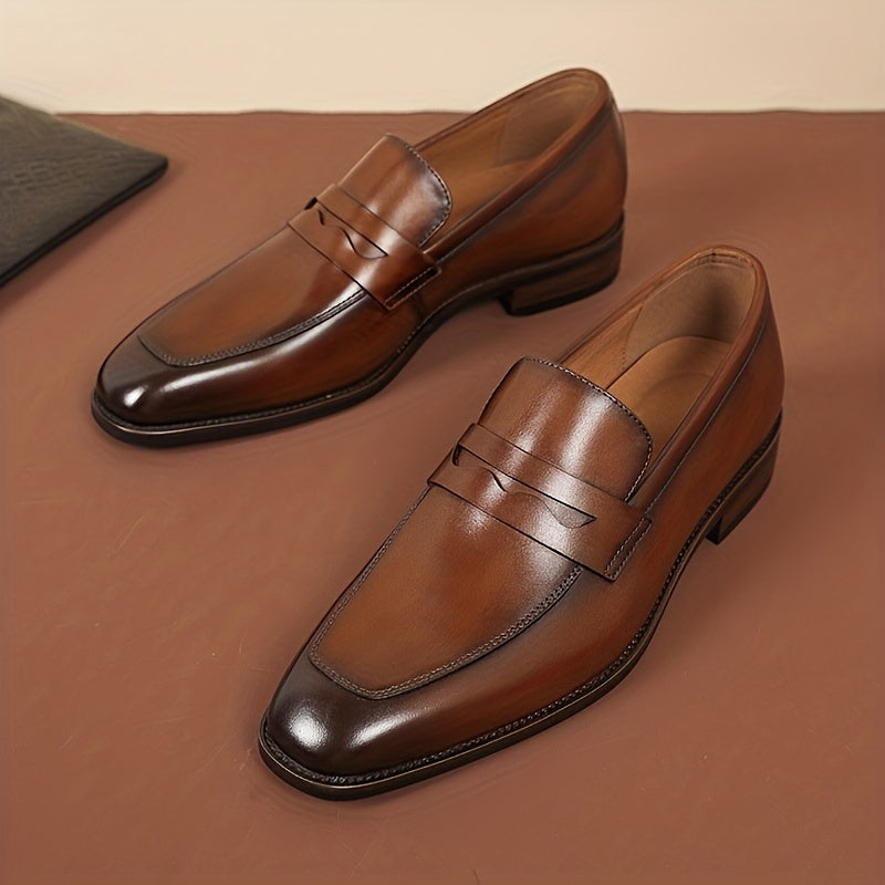 Mocassins penny homme à bout allongé