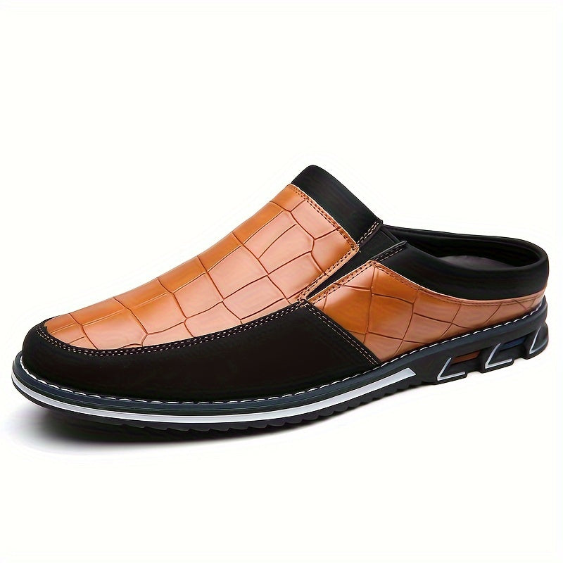 Mules homme à motif quadrillé