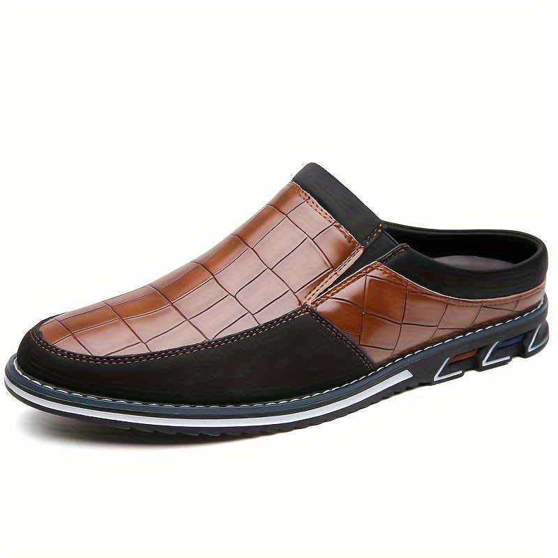 Mules homme à motif quadrillé