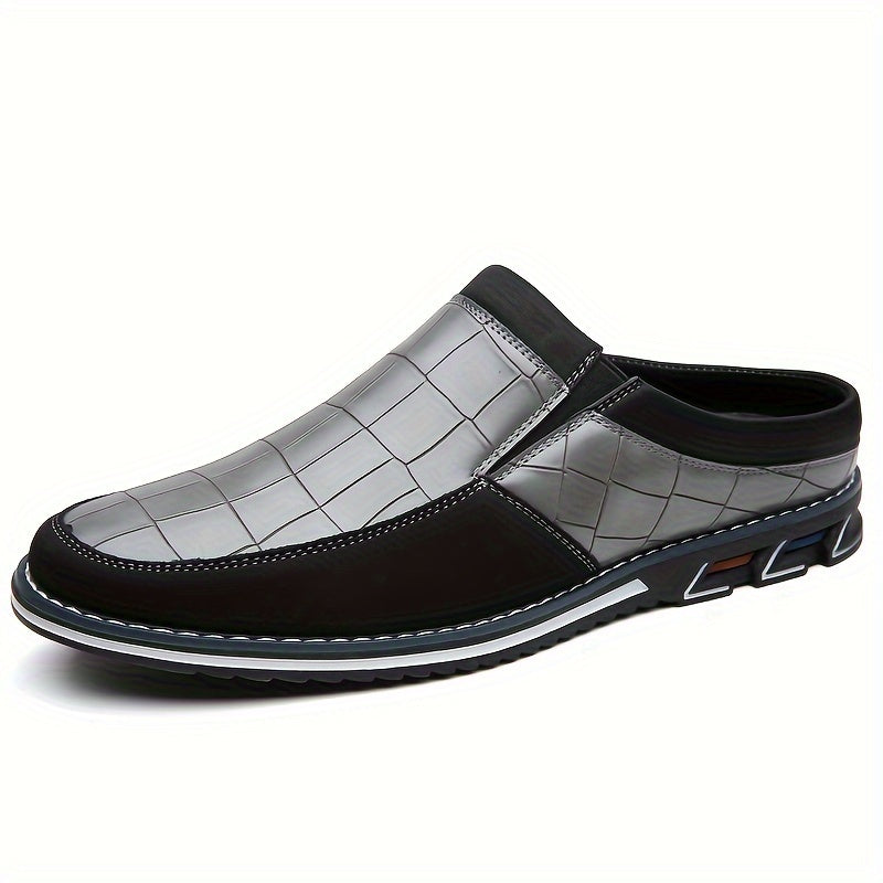 Mules homme à motif quadrillé
