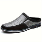 Mules homme à motif quadrillé