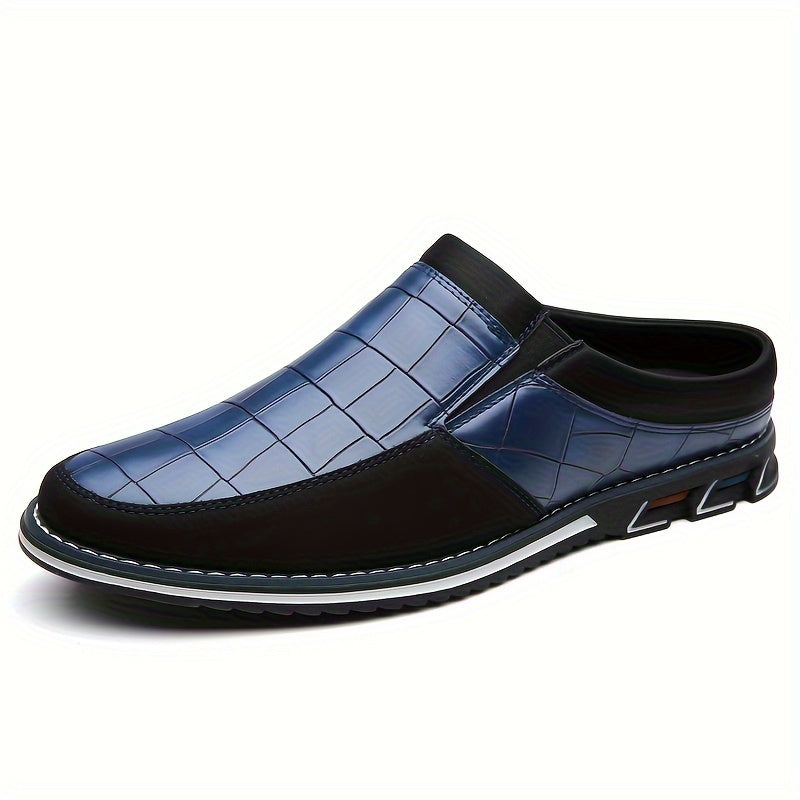 Mules homme à motif quadrillé