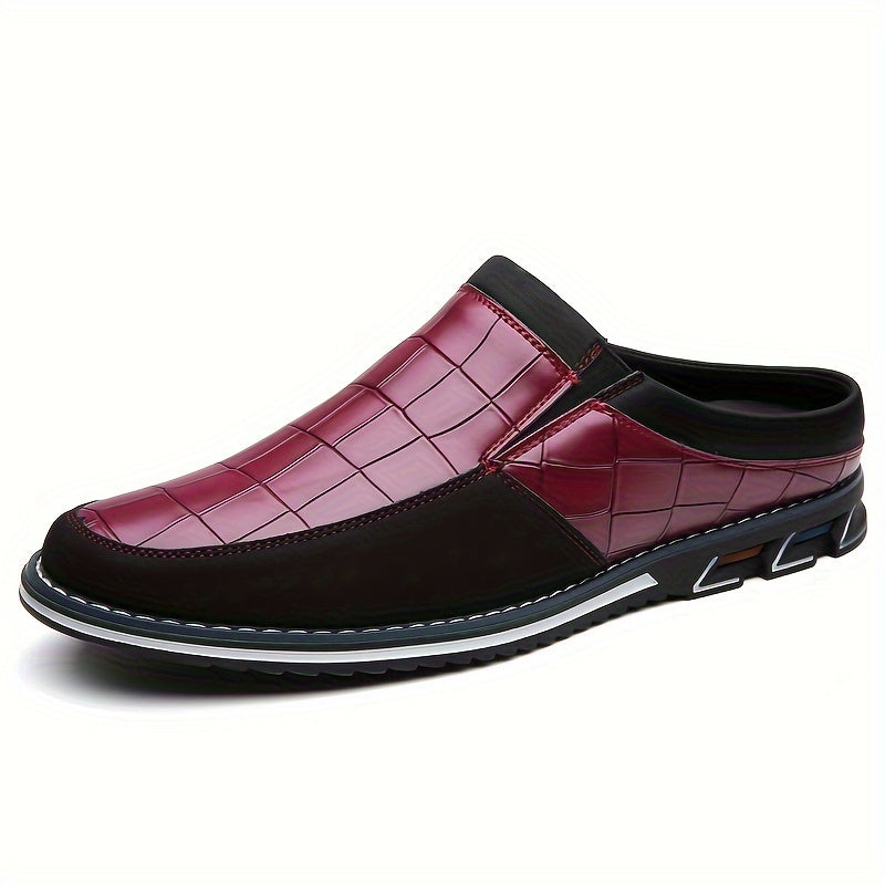 Mules homme à motif quadrillé