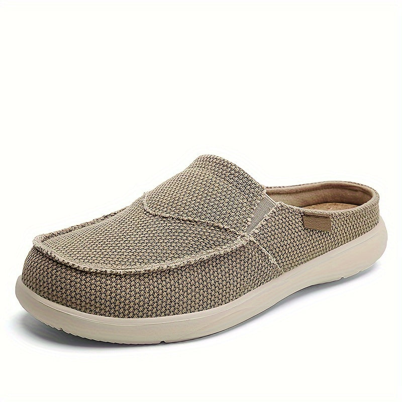 Mules homme en toile texturée