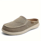 Mules homme en toile texturée