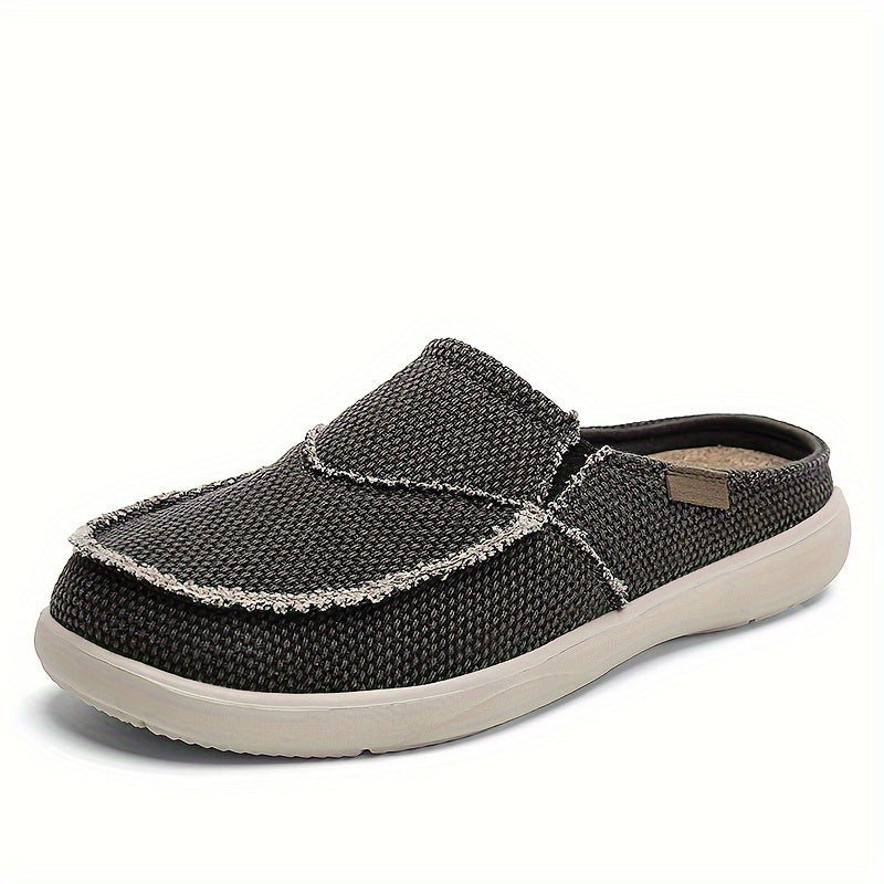 Mules homme en toile texturée