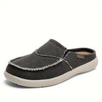 Mules homme en toile texturée