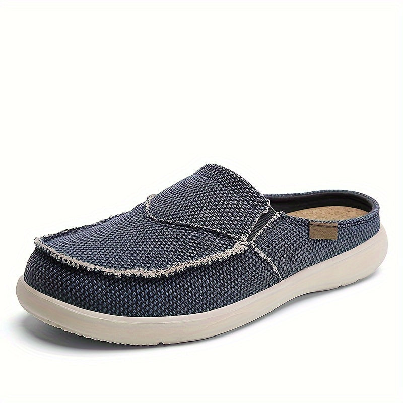 Mules homme en toile texturée