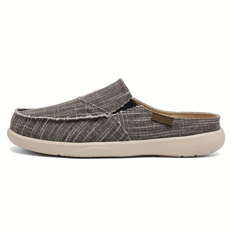 Mules homme en toile texturée