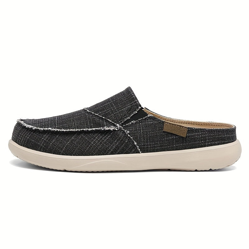 Mules homme en toile texturée