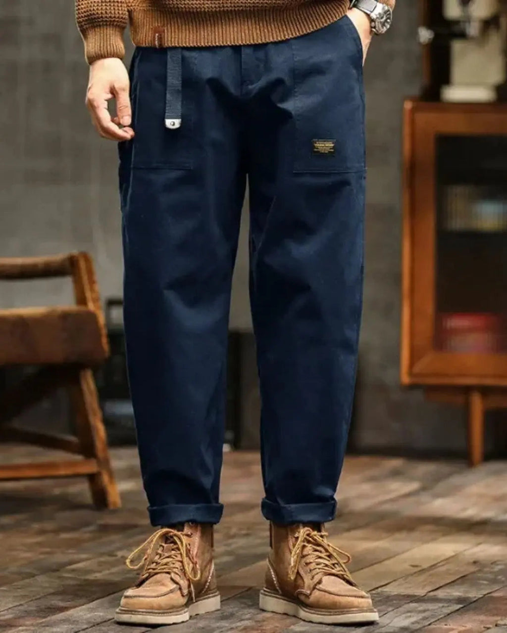 Pantalon cargo pour homme - Bleu