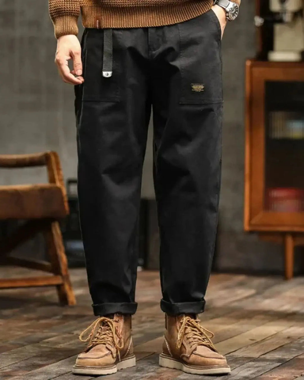 Pantalon cargo pour homme - Noir