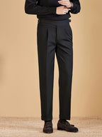 Pantalon droit à plis pour homme