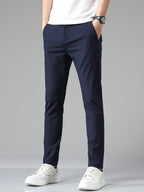 Pantalon droit à taille élastique pour homme