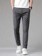 Pantalon droit à taille élastique pour homme