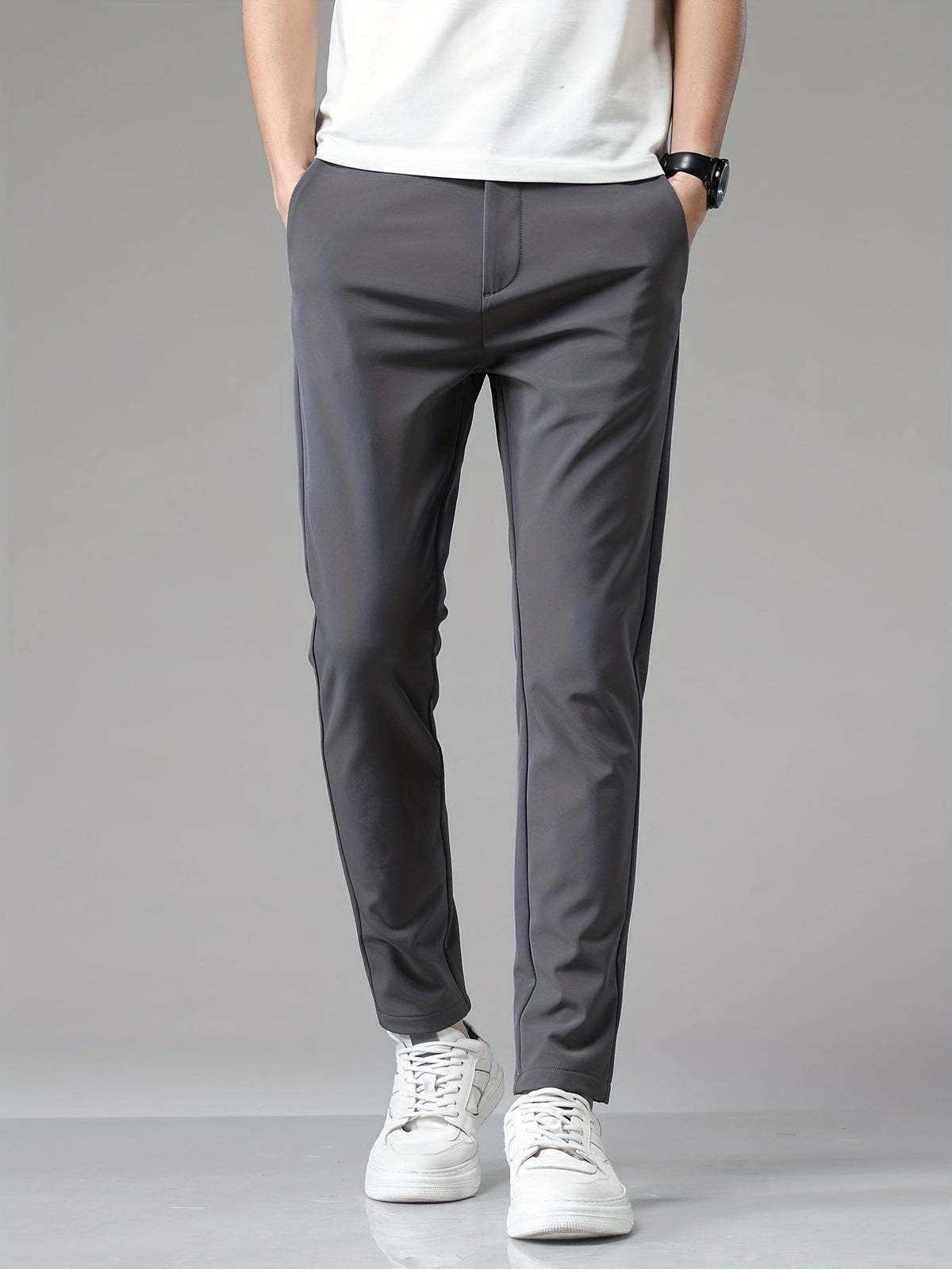 Pantalon droit à taille élastique pour homme
