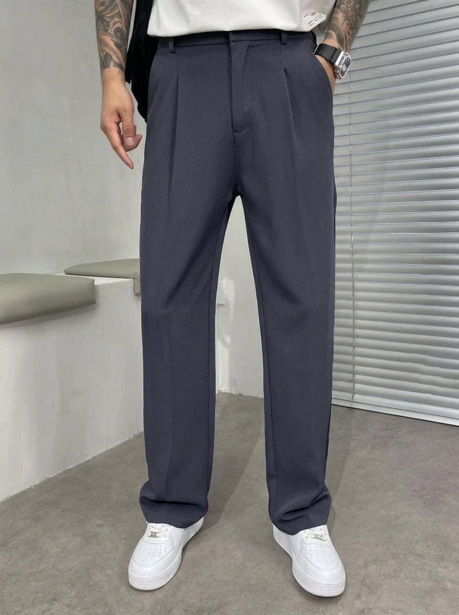 Pantalon homme décontracté à jambe droite