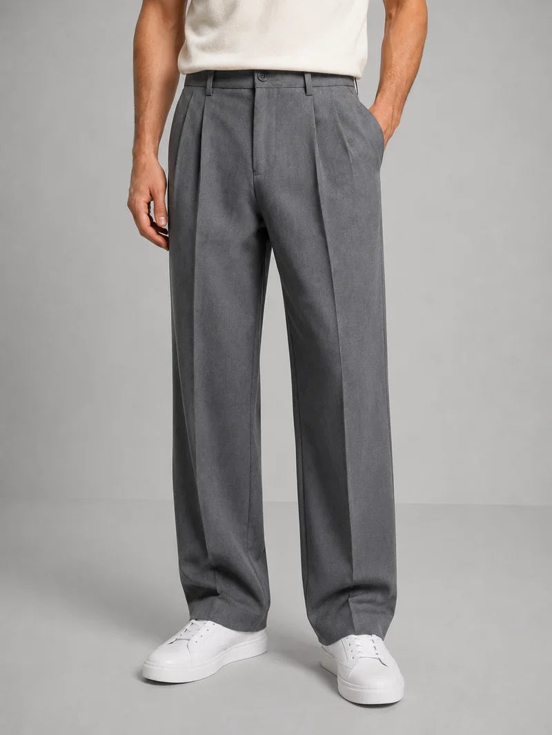 Pantalon homme droit plissé