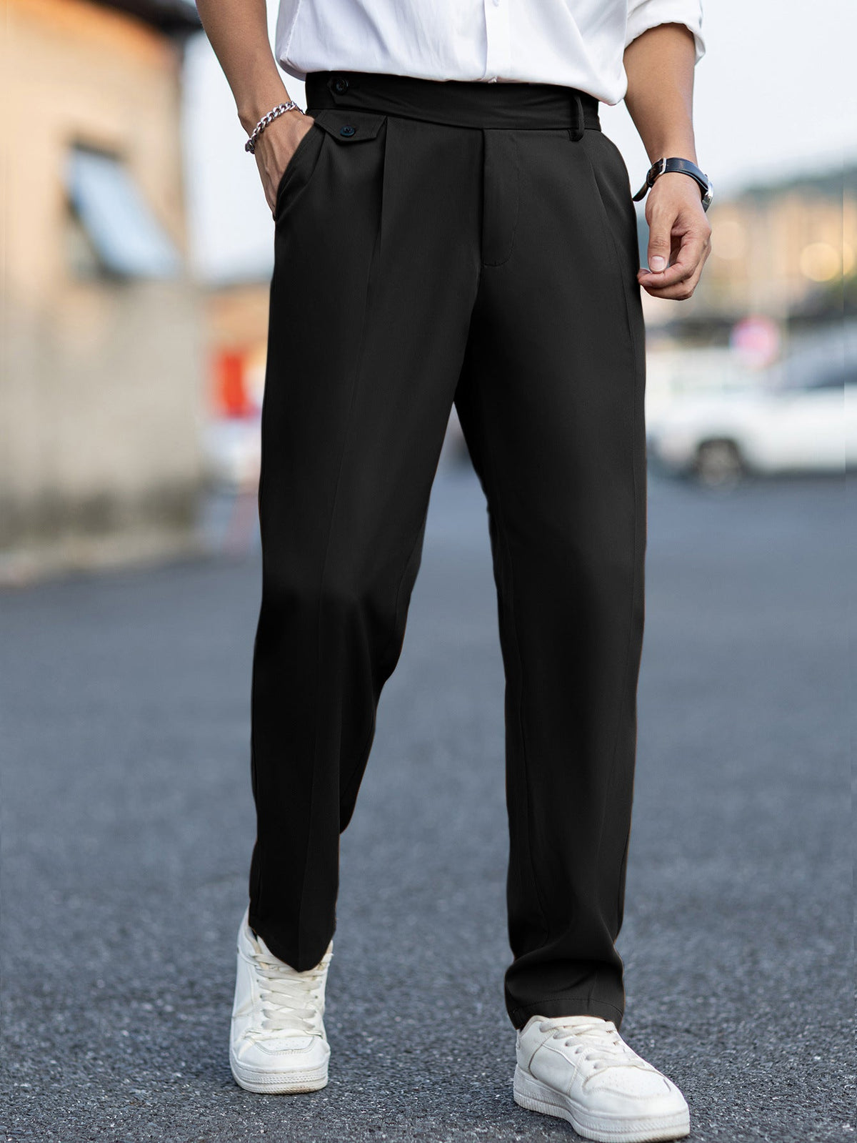 Pantalon homme fermeture croisée