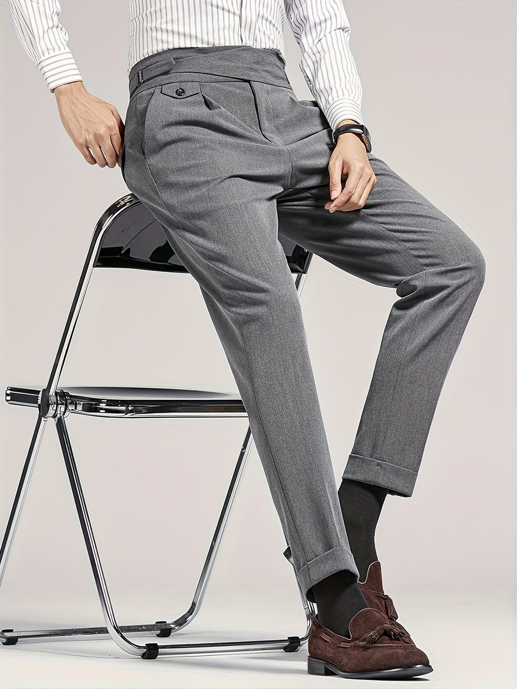 Pantalon homme taille haute