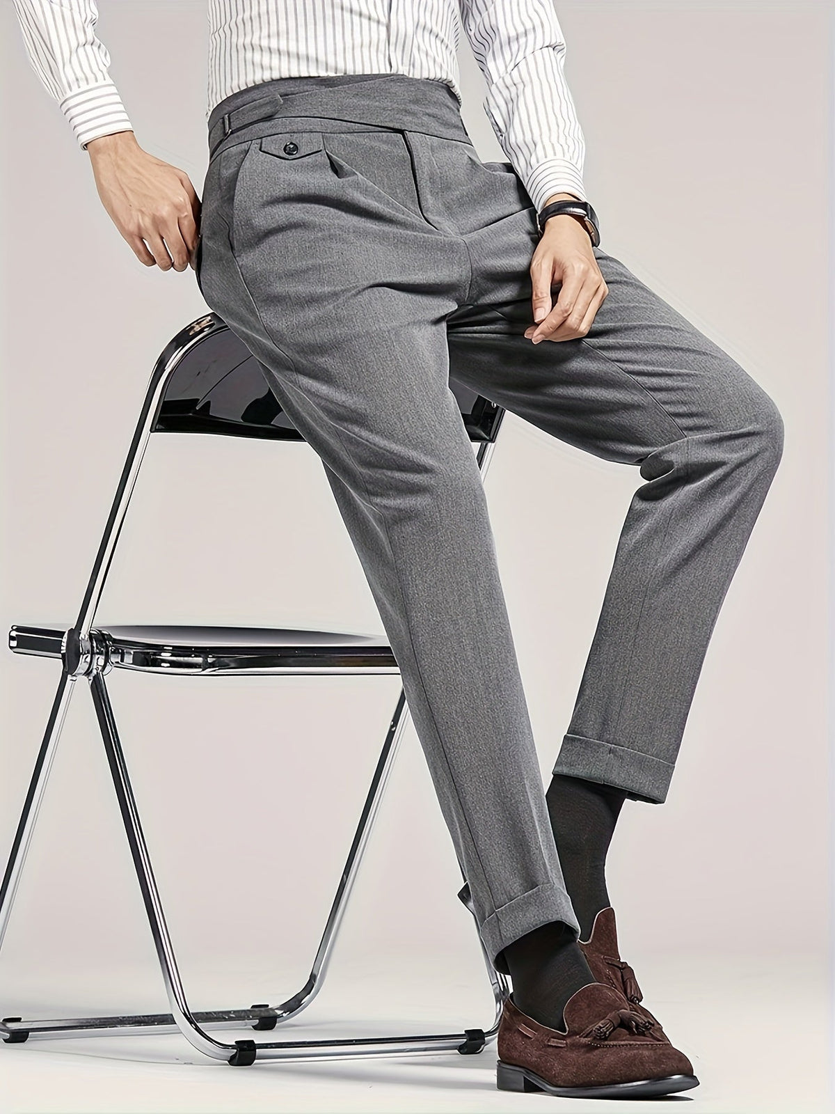 Pantalon homme taille haute