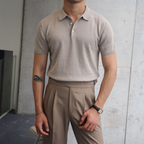 Polo homme à col côtelé