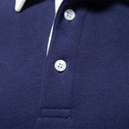 Polo homme à col contrasté