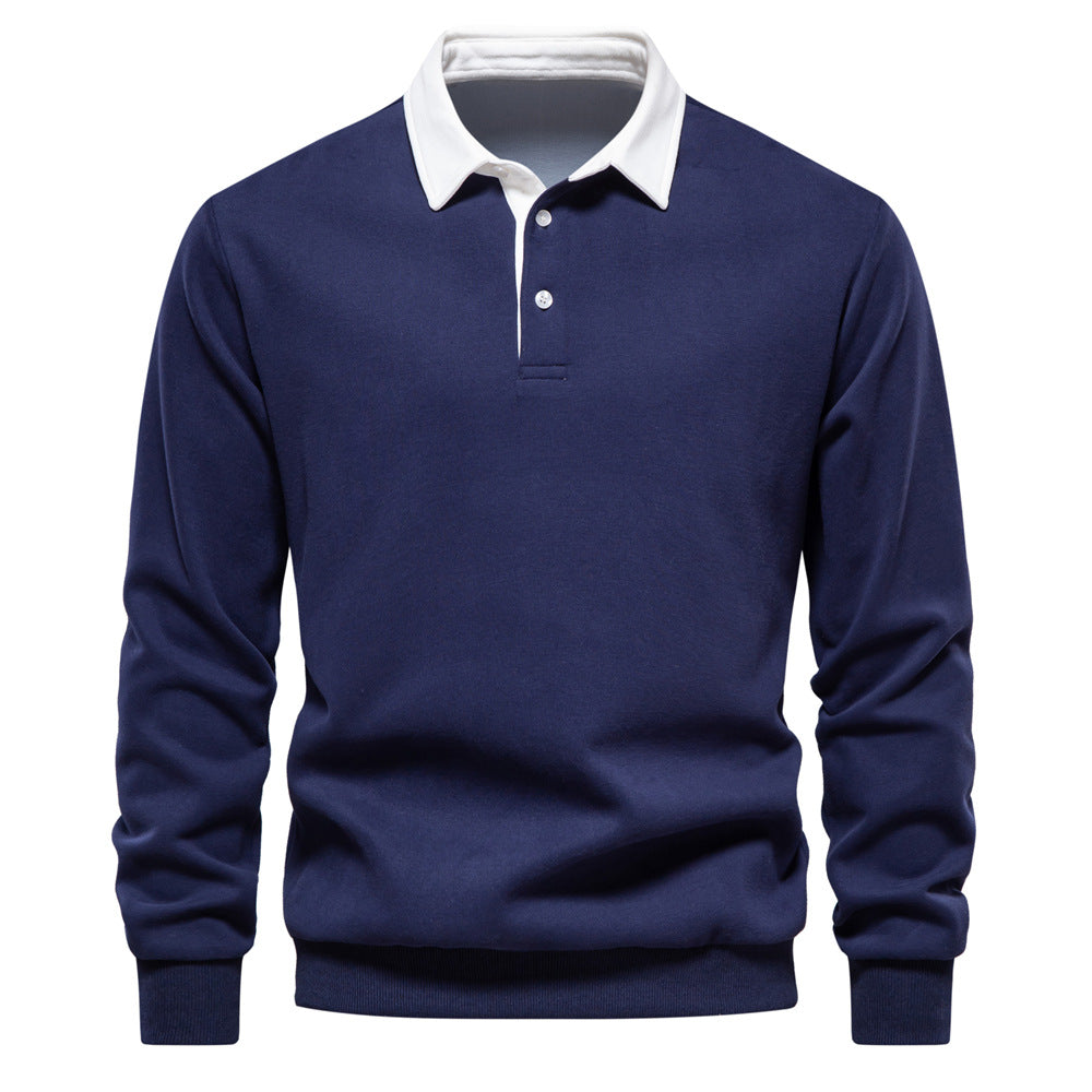 Polo homme à col contrasté