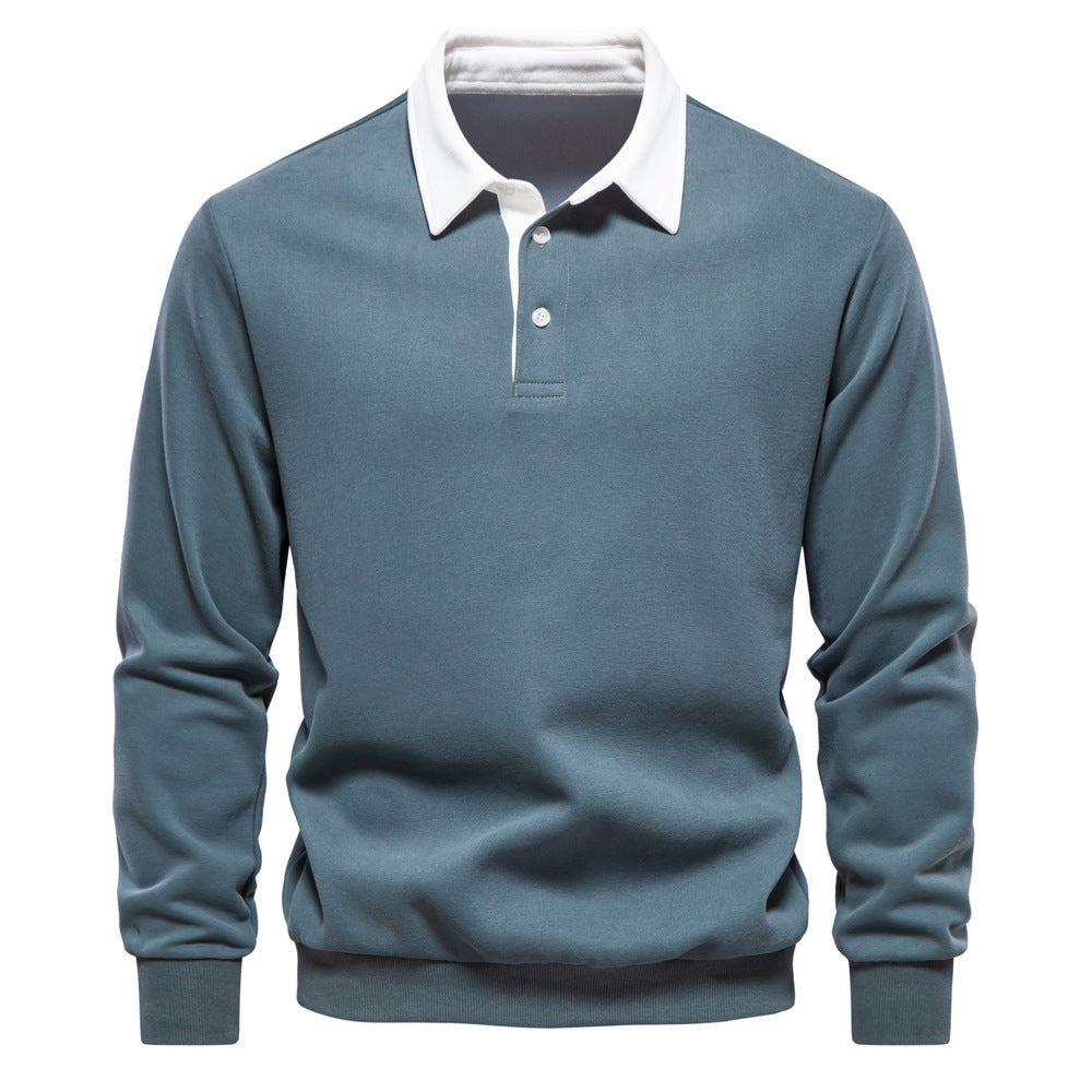 Polo homme à col contrasté