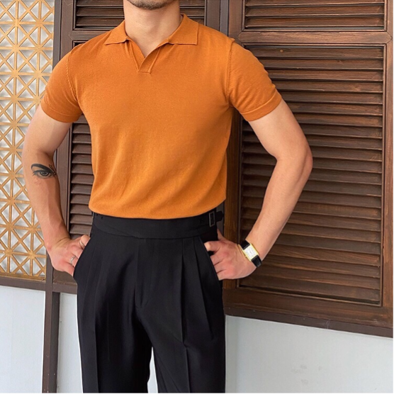Polo homme col ouvert