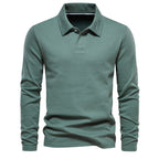 Polo homme col ouvert manches longues