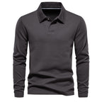 Polo homme col ouvert manches longues