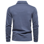 Polo homme col ouvert manches longues