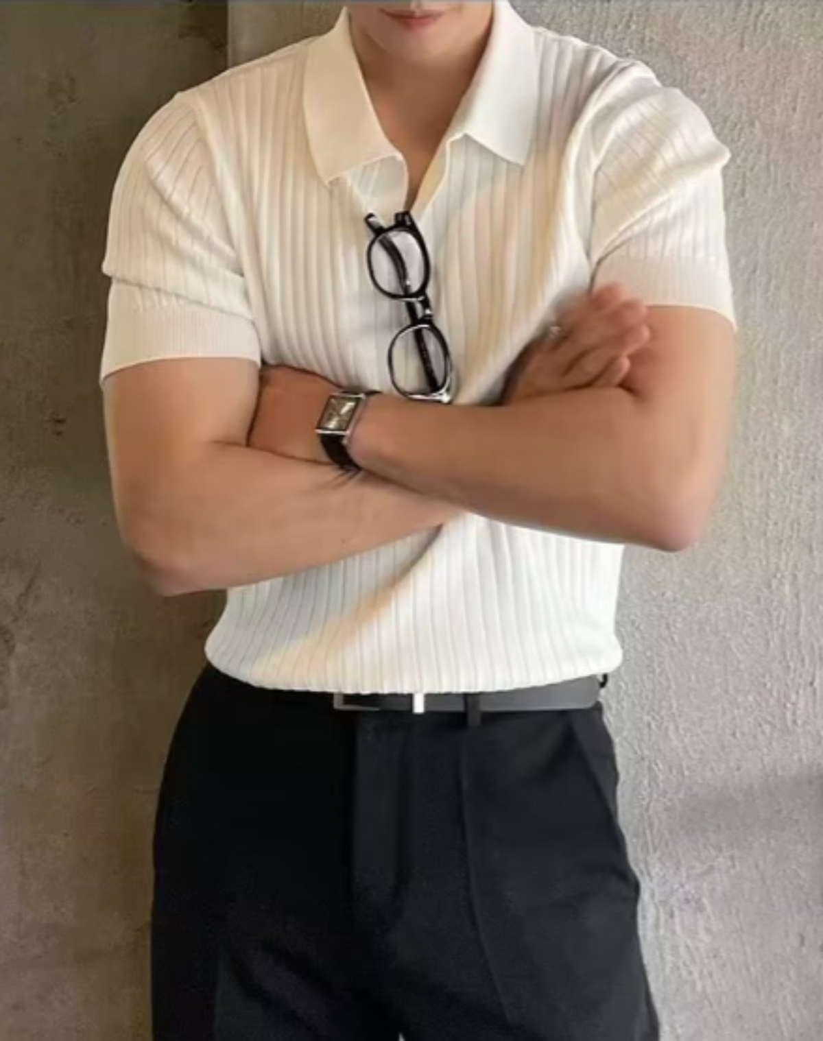 Polo homme côtelé