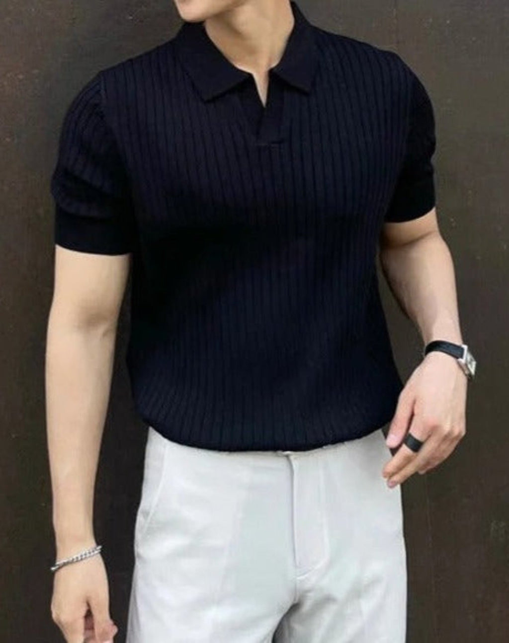 Polo homme côtelé