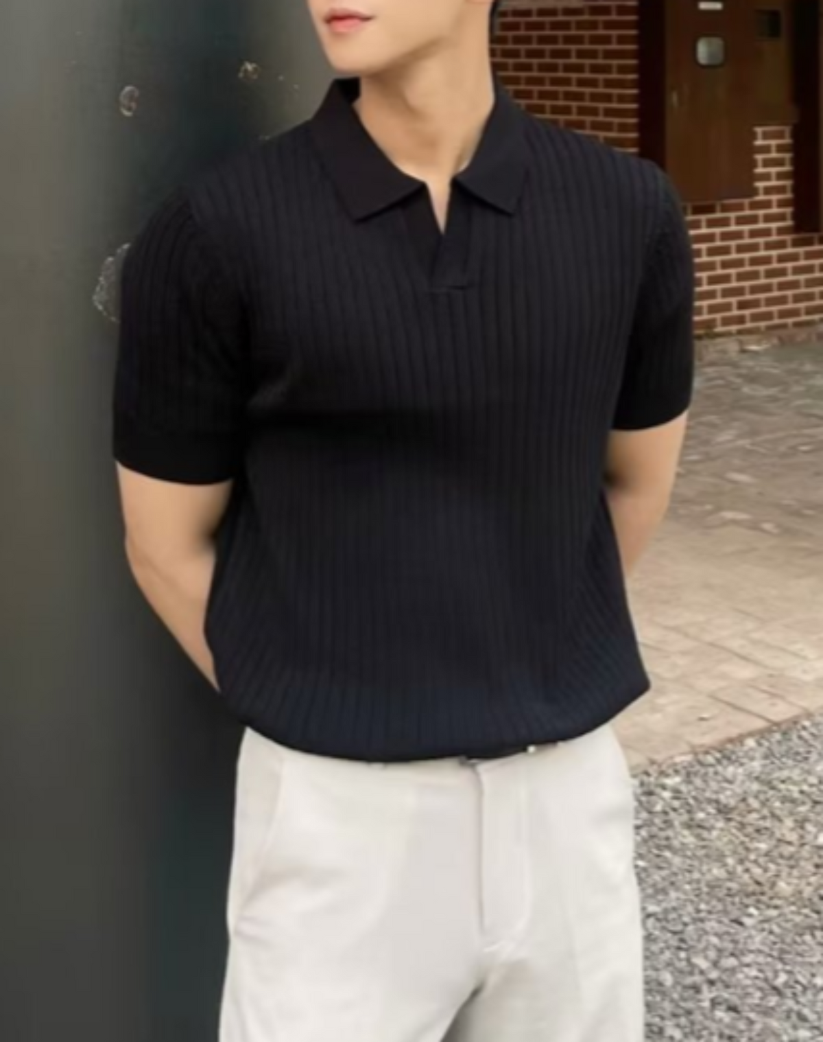 Polo homme côtelé