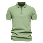 Polo homme demi-zip texturé
